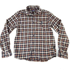 Patagonia Fjord Flannel Shirt Mens Small Plaid Organic Long Sleeve Button Up